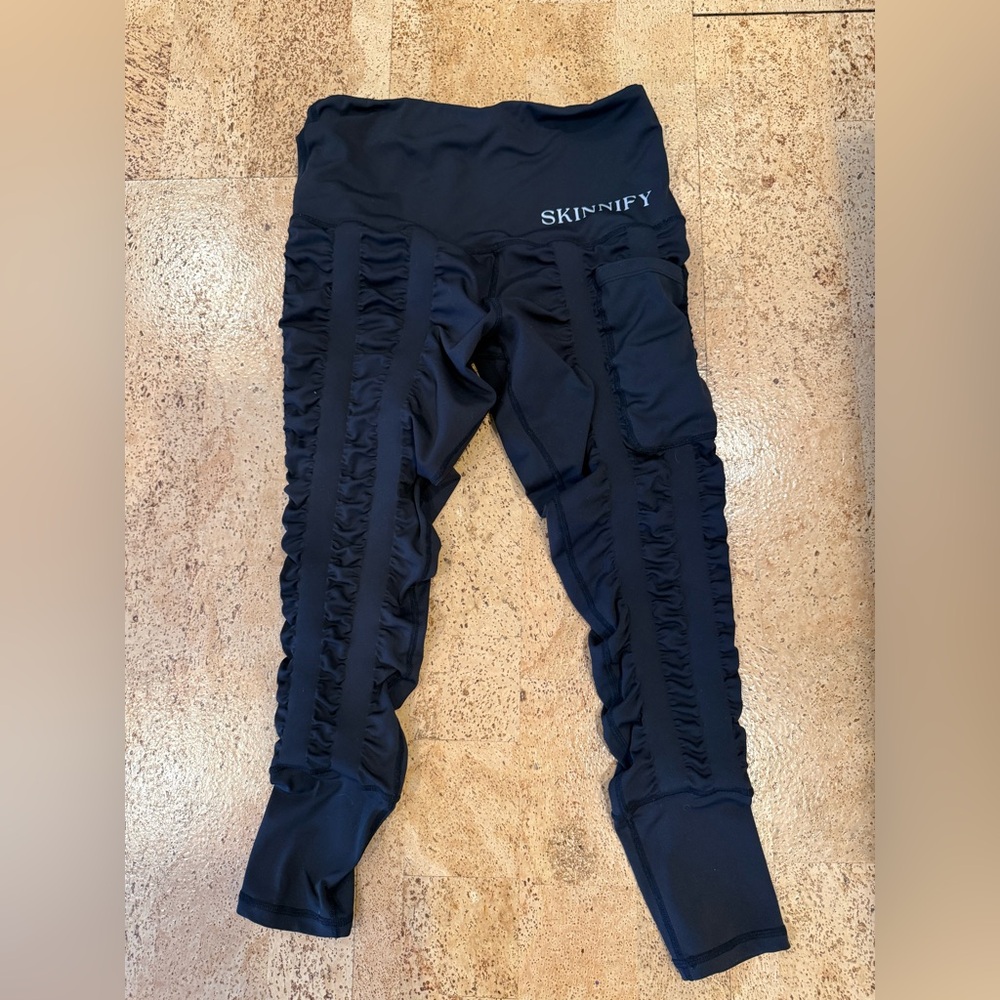 Skinnify Women's Resistance Band Workout  Compression leggings Built-In Pocket